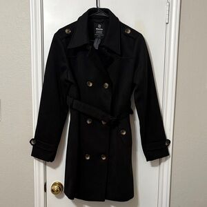 Wantdo Women’s Double Breasted Trench Coat size medium black. NWOT